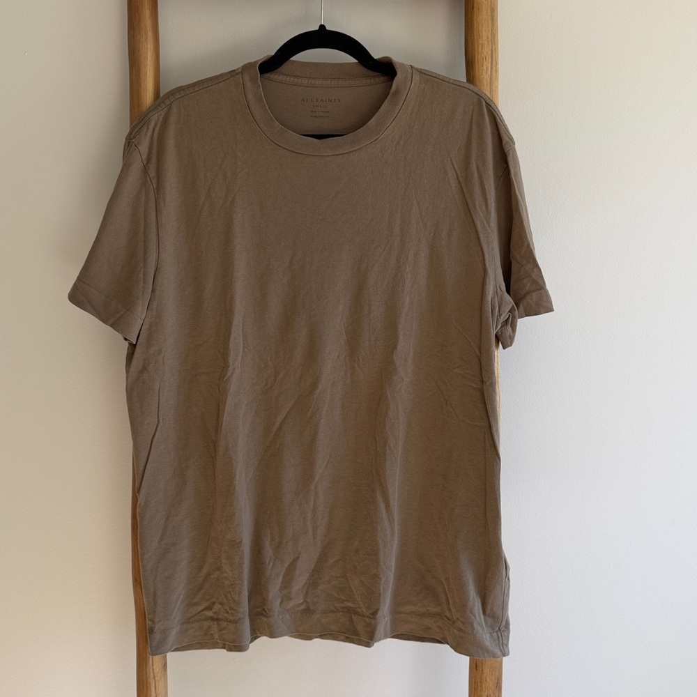 All Saints Taupe Short Sleeve Tee